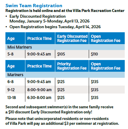 2026 Swim Team Registration